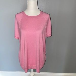 JOIE Pink Short Sleeve Sweater Size M